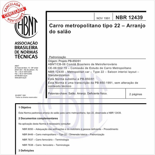 Carro metropolitano - Tipo 22 - Arranjo do salão