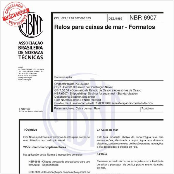 Ralos para caixas de mar - Formatos