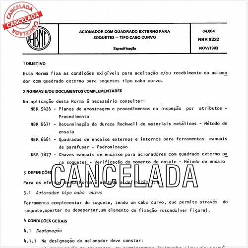 Acionador com quadrado externo para soquetes - Tipo cabo curvo