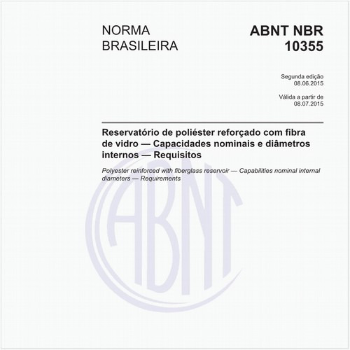 Reservatório de poliéster reforçado com fibra de vidro — Capacidades nominais e diâmetros internos — Requisitos