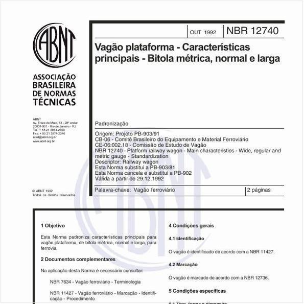 Vagão plataforma - Características principais - Bitola métrica, normal e larga - Padronização