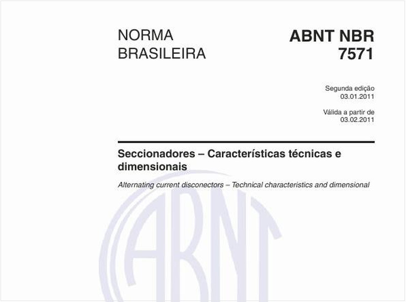 Seccionadores – Características técnicas e dimensionais