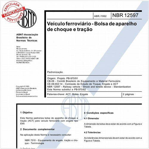 Veículo ferroviário - Bolsa de aparelho de choque e tração