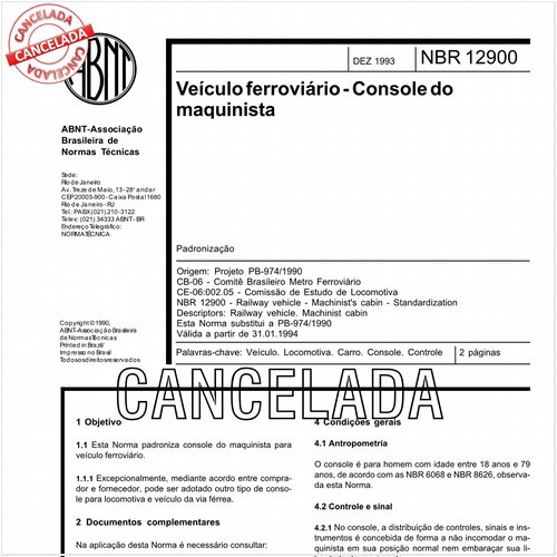 Veículo ferroviário - Console do maquinista