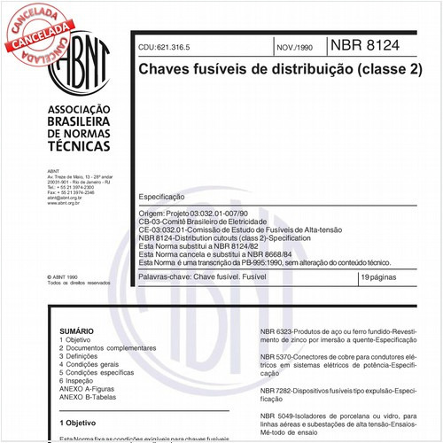 Chaves fusíveis de distribuição (classe 2)