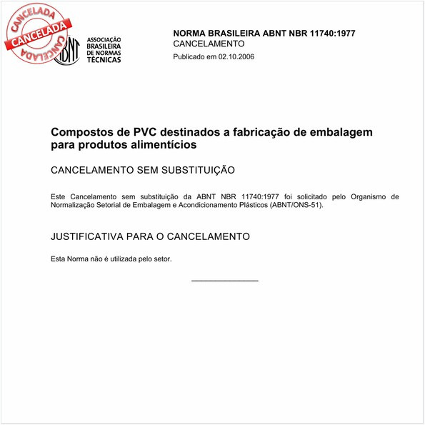 Compostos de PVC destinados a fabricação de embalagem para produtos alimentícios