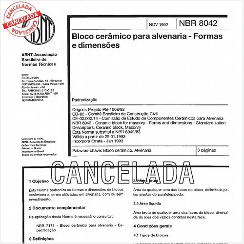 Bloco cerâmico para alvenaria - Formas e dimensões