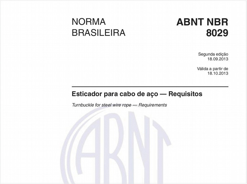 Esticador para cabo de aço — Requisitos
