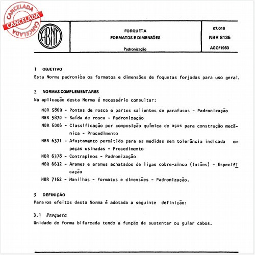 Forqueta - Formatos e dimensões