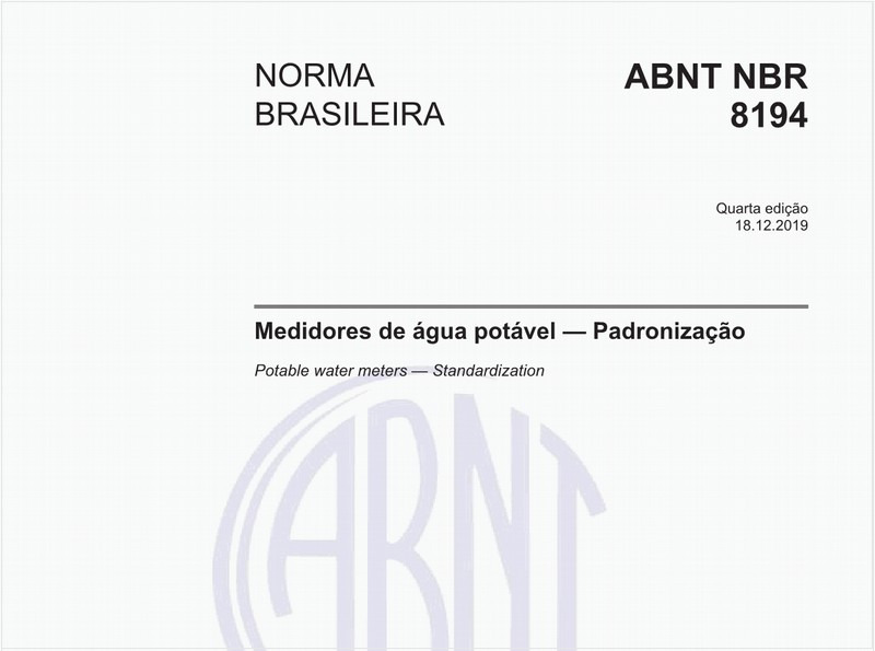 Medidores de água potável — Padronização