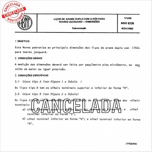 Liços de arame duplo com ilhós para teares Jacquard - Dimensões