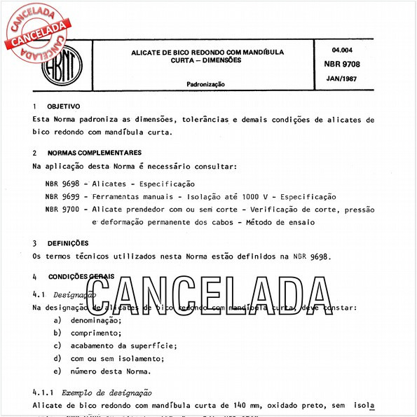 Alicates de bico redondo com mandíbula curta - Dimensões
