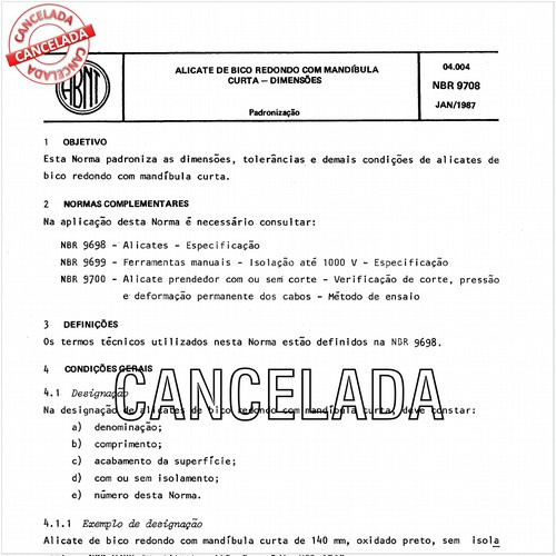 Alicates de bico redondo com mandíbula curta - Dimensões