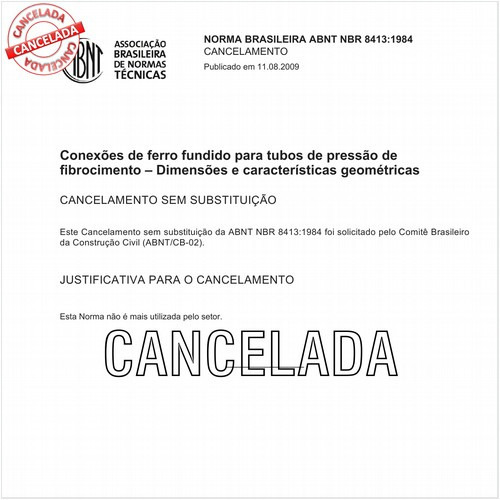 Conexões de ferro fundido para tubos de pressão de fibrocimento - Dimensões e características geométricas