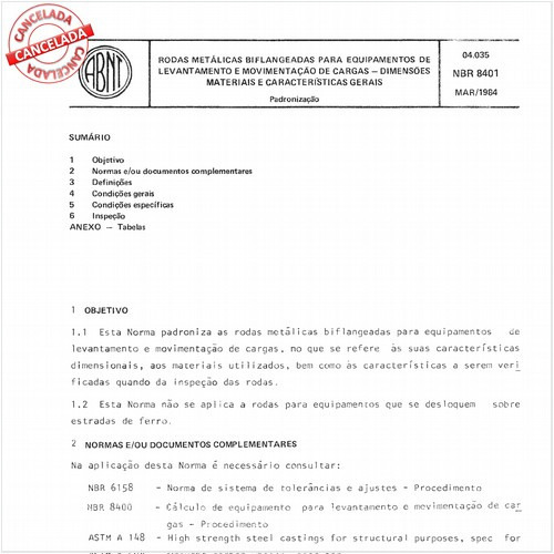 Rodas metálicas biflangeadas para equipamentos de levantamento e movimentação de cargas - Dimensões, materiais e características gerais
