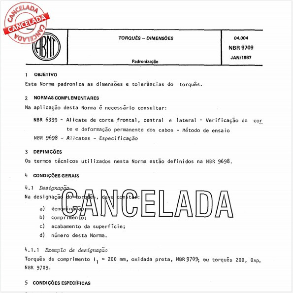 Torques - Dimensões