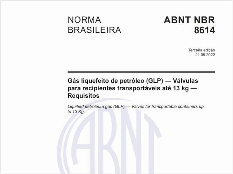 Gás liquefeito de petróleo (GLP) - Válvulas para recipientes transportáveis até 13 kg - Requisitos