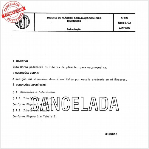 Tubetes de plástico para maçaroqueira - Dimensões