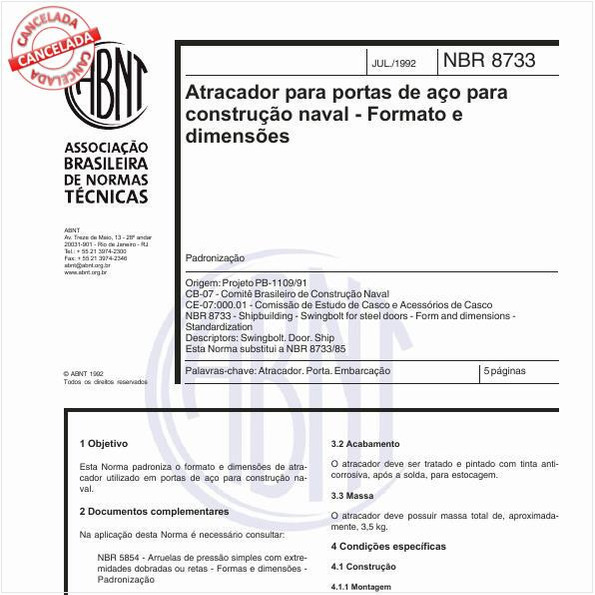 Atracador para portas de aço para construção naval - Formato e dimensões