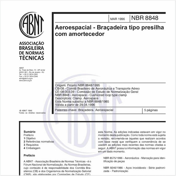 Aeroespacial - Braçadeira tipo presilha com amortecedor