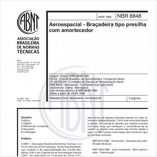 Aeroespacial - Braçadeira tipo presilha com amortecedor