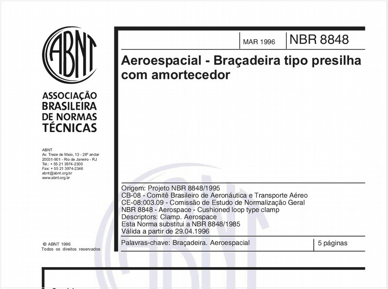 Aeroespacial - Braçadeira tipo presilha com amortecedor