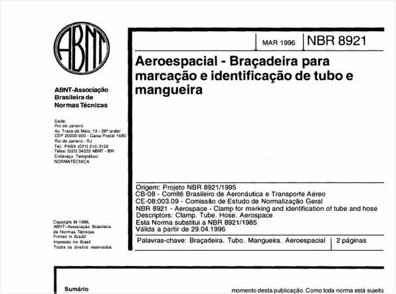 Aeroespacial - Braçadeira para marcação e identificação de tubo e mangueira