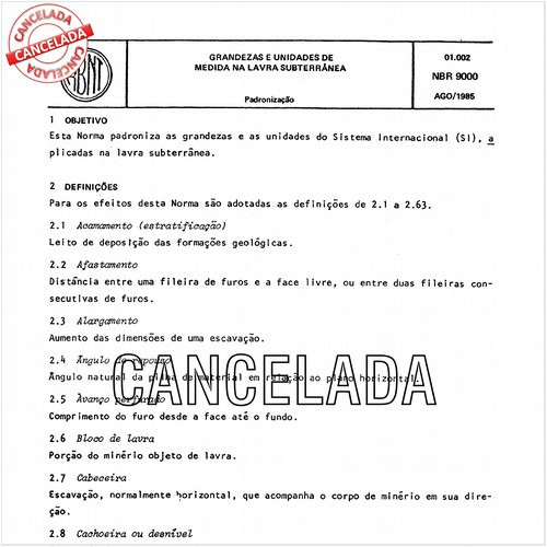 Grandezas e unidades de medida na lavra subterrânea