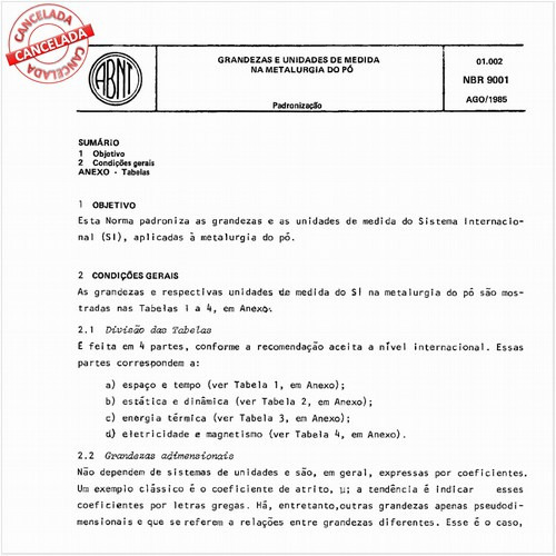 Grandezas e unidades de medida na metalurgia do pó