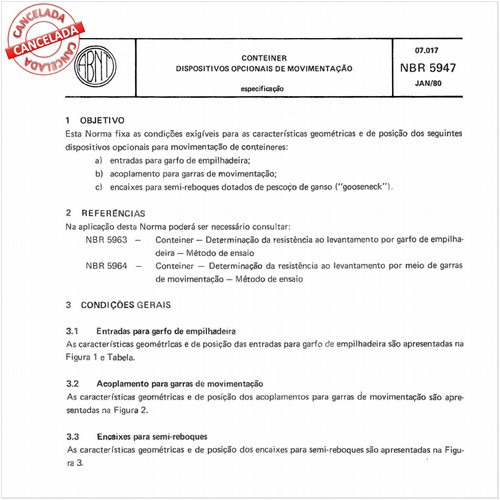 Conteiner - Dispositivos opcionais de movimentação