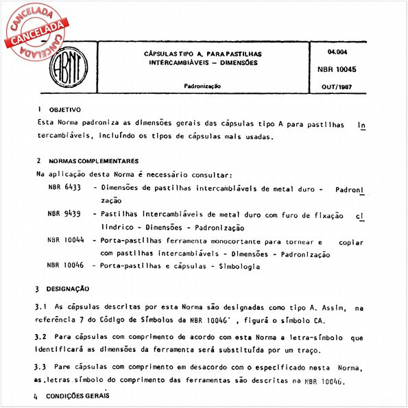 Cápsulas tipo A, para pastilhas intercambiáveis - Dimensões