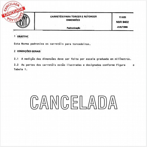 Carretéis para torcer e retorcer - Dimensões