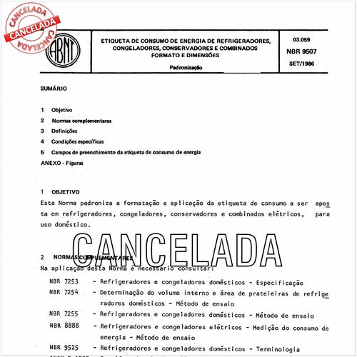 Etiqueta de consumo de energia de refrigeradores, congeladores, conservadores e combinados - Formato e dimensões