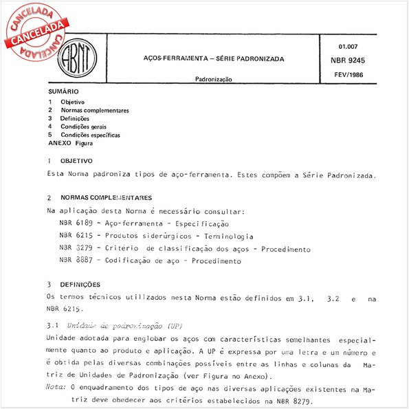 Aços-ferramenta - Série padronizada