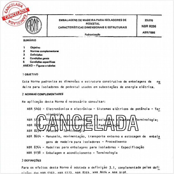 Embalagens de madeira para isoladores de pedestal - Características dimensionais e estruturais