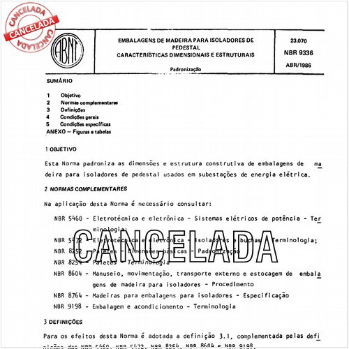 Embalagens de madeira para isoladores de pedestal - Características dimensionais e estruturais