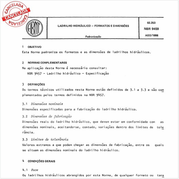 Ladrilho hidráulico - Formatos e dimensões