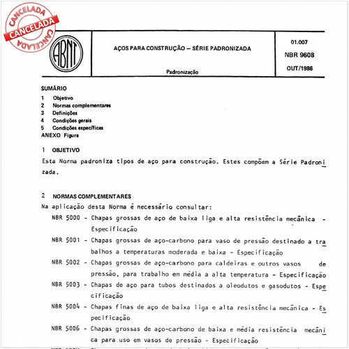 Aços para construção - Série padronizada