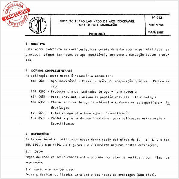 Produto plano laminado de aço inoxidável - Embalagem e marcação