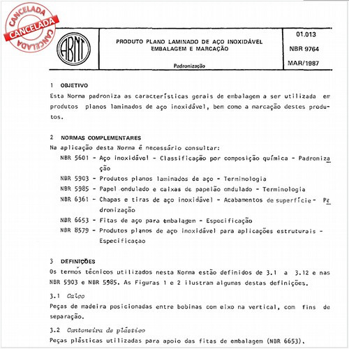 Produto plano laminado de aço inoxidável - Embalagem e marcação