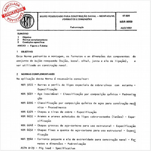 Bujão rosqueado para construção naval - Montagens, formatos e dimensões