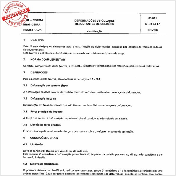 Deformações veiculares resultantes de colisões