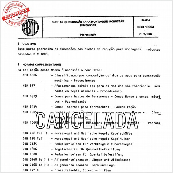 Buchas de redução para montagens robustas - Dimensões