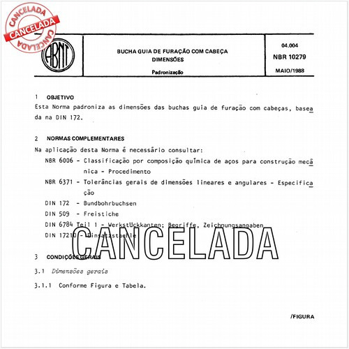 Bucha guia de furação com cabeça - Dimensões