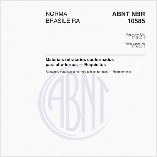Materiais refratários conformados para alto-fornos — Requisitos