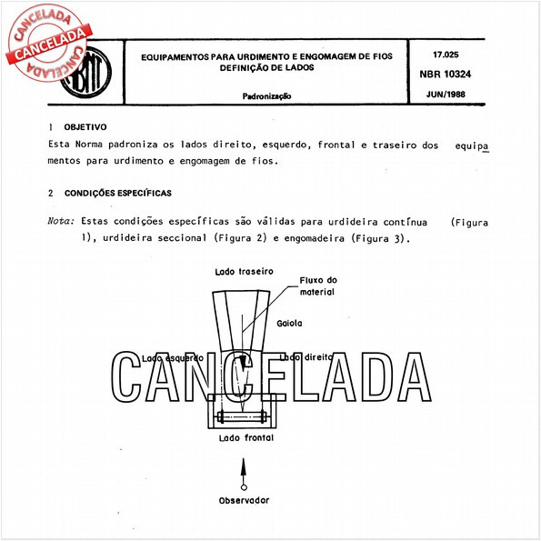 Equipamentos para urdimento e engomagem de fios - Definição de lados
