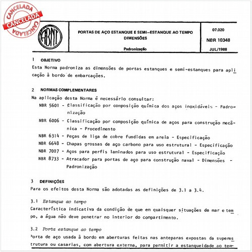 Portas de aço estanque e semi-estanque ao tempo - Dimensões