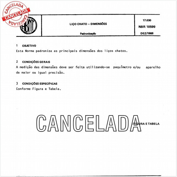 Liço chato - Dimensões