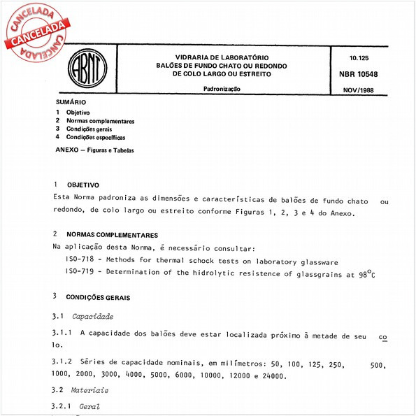 Vidraria de laboratório - Balões de fundo chato ou redondo de colo largo ou estreito