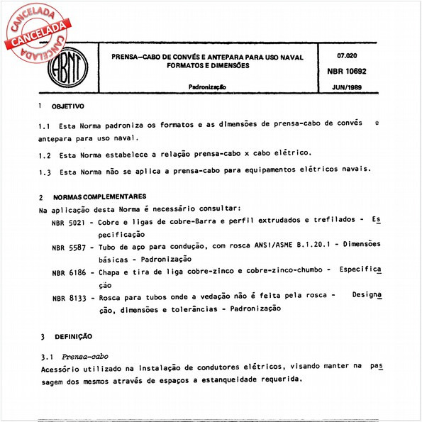 Prensa-cabo de convés e antepara para uso naval - Formatos e dimensões